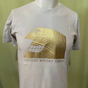 Suntory Whisky Torys High Ball Men's Beige T Shirt Size Small Cotton